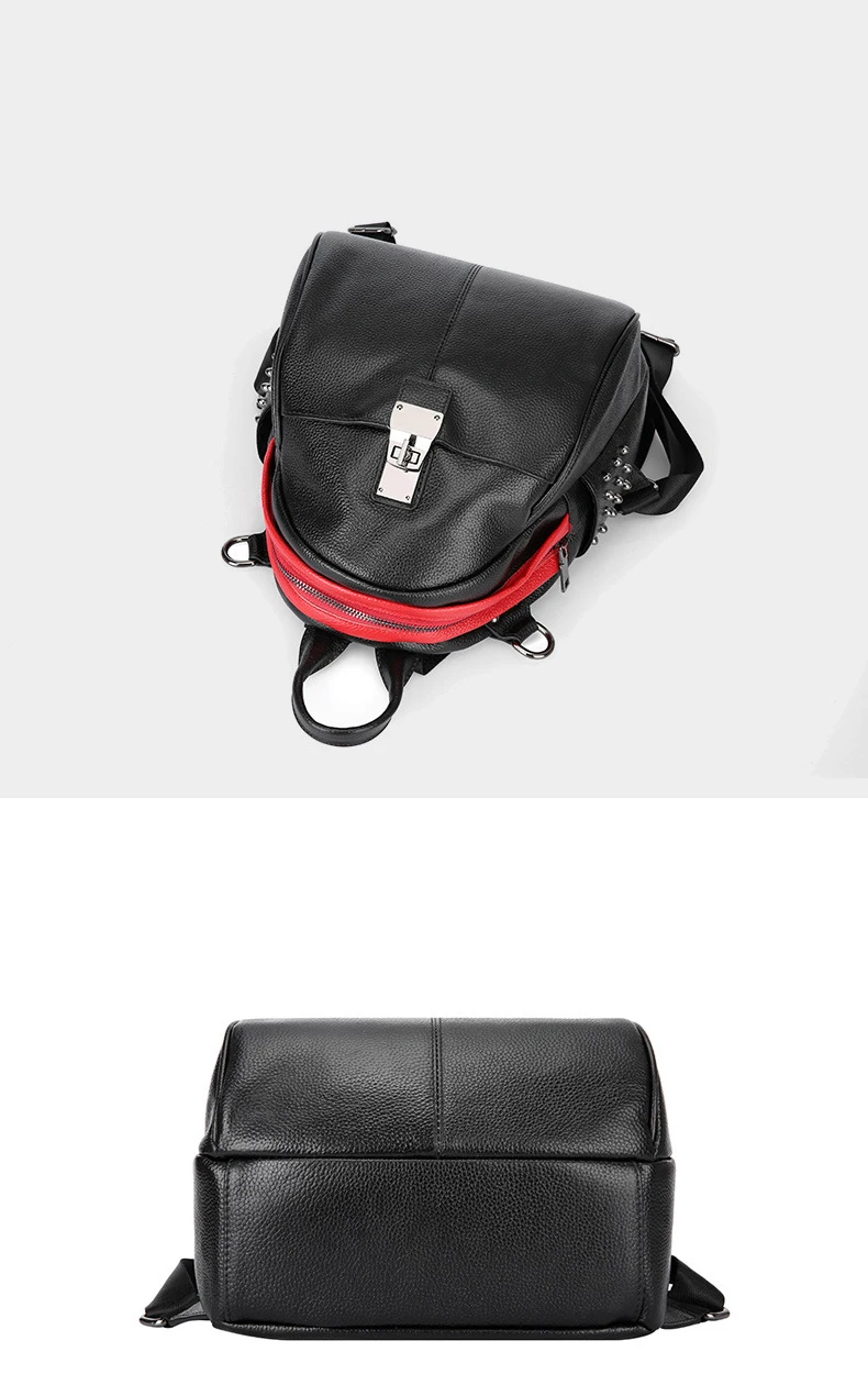 Women genuine leather backpack 16
