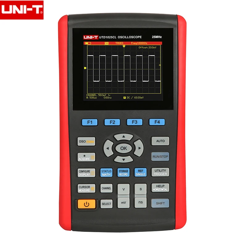 Портативный UNI-T 1CH 3," lcd UTD1025CL/25 МГц UTD1050CL/50 МГц 200 мс/с цифровой Ручной осциллограф и хост Гарантия 2 года