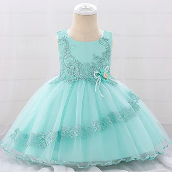 

Infant baby girl clothing kids dress flower princess dress 1 year birthday party baptism clothes girl newborn tutu clothes