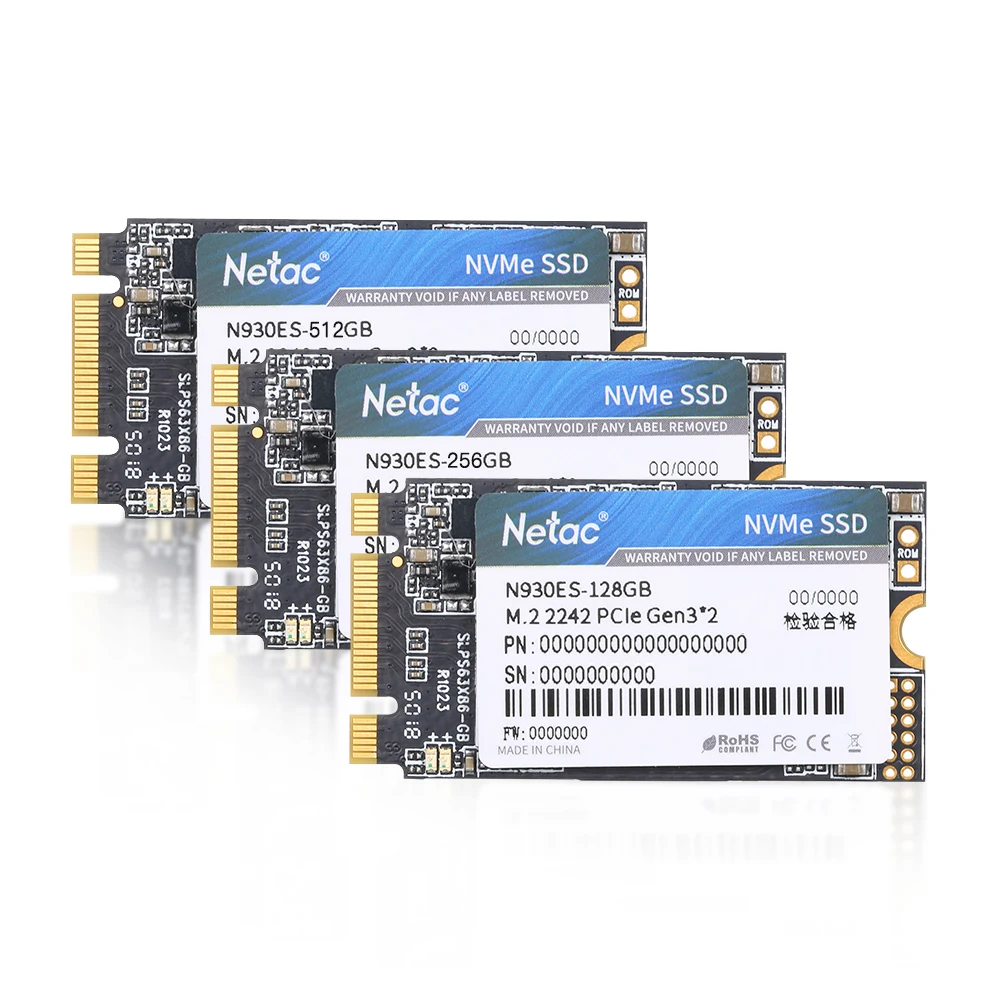 Netac N930ES M.2 2242 SSD 128 ГБ 256 512 NVMe Gen3* 2 PCIe 3D MLC/TLC NAND флэш-накопитель Внутренний твердотельный накопитель для ПК компьютер