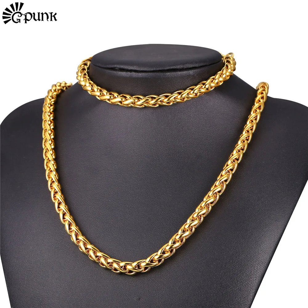Мужской комплект из колье и браслета нержавеющей стали 9 мм|necklace bracelet set|sets for
