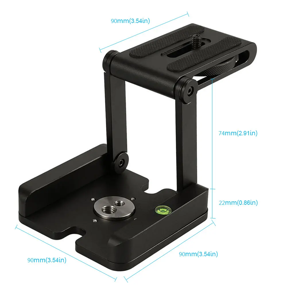Z Flex Tilt Tripod Head Aluminum Alloy Folding Z Tilt Head Quick Release Plate Stand Mount Spirit Level For Phones Camera (6)