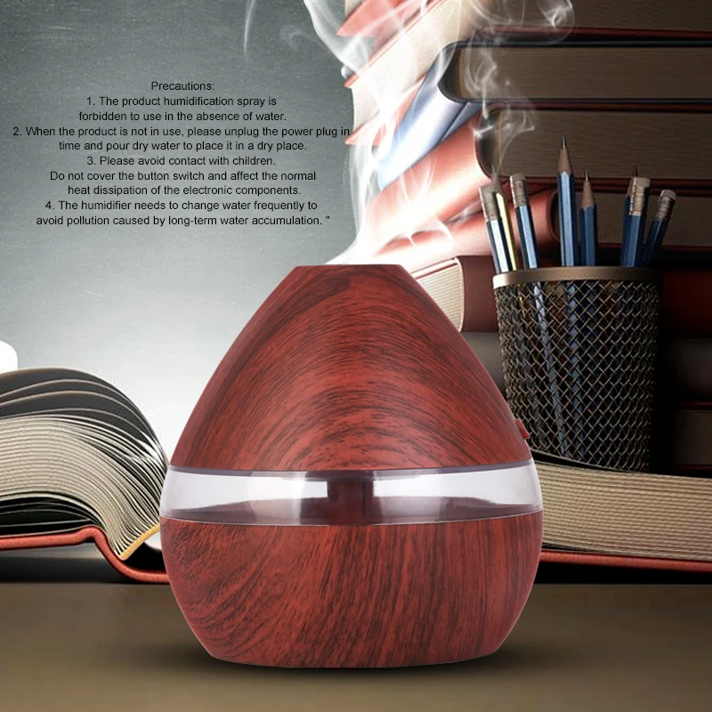

2019 Drop Shpping Wood Grain 300ml Aroma Diffuser Air Humidifier Ultrasonic Nebulizer Useful Convenient Night Light