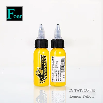 Lemon Yellow OG пигмент для микропигментации татуажа чернила Перманентный Макияж КРАСКА желтый Группа 1 унций/30 мл материал татуировки ЦВЕТ ПИГМЕНТЫ - Цвет: Lemon Yellow