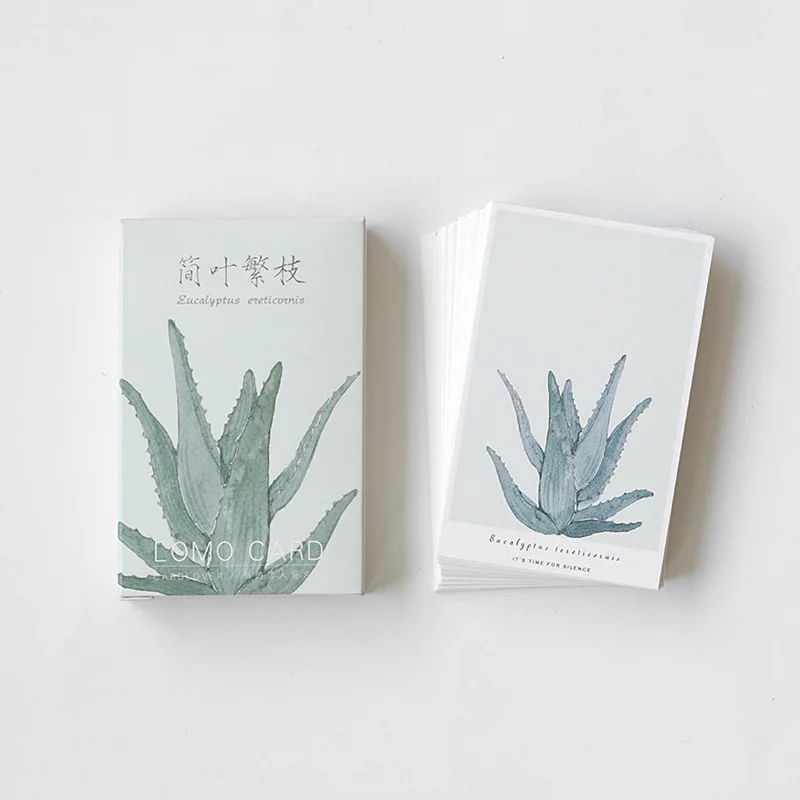 

28 Sheets/Set Green Leaf Plant Series Mini Greeting Card Postcard/Wish Card/Christmas And New Year Gifts
