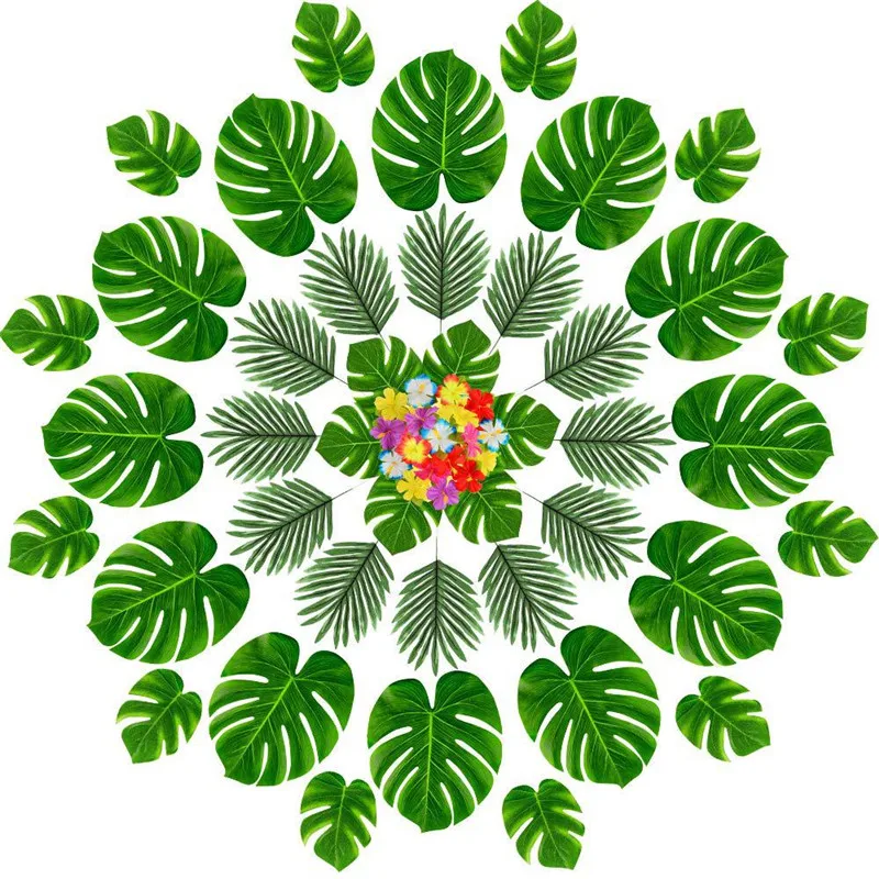 

Artificial turtle back leaf 36 piece set, 12 sheets 13 inches, 12 sheets 8 inches, 12 sheets of tailed sunflower party decoratio