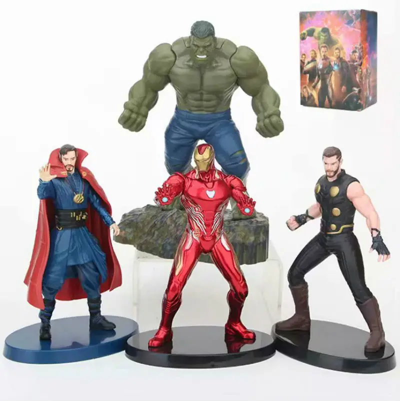 Marvel Toy The Avengers Figure 18cm Superhero Batman Thor Hulk Captain America Doctor Stran Action Figure Collectible Model Doll