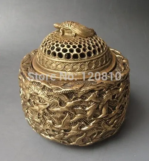 

Chinese Brass Engraving Hundred Birds Incense Burners