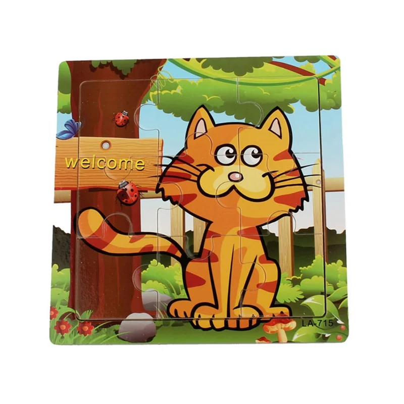 Madera lindo gato rompecabezas educativo bebé de Desarrollo Educativo bebé juguetes brinquedos educativos grandes