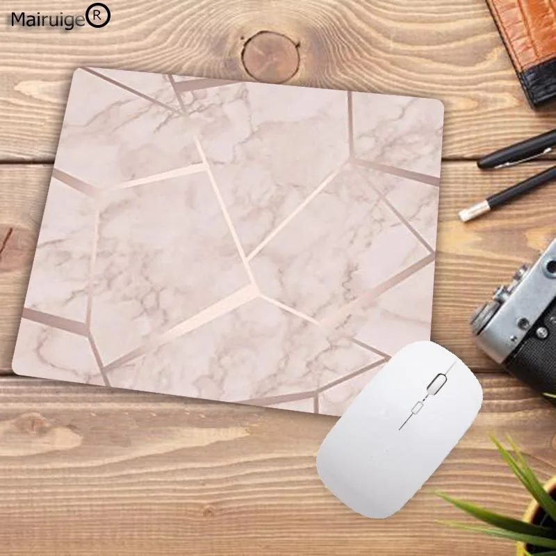 Большая Акция белый розовый Мрамор Ноутбук игровой коврик для мыши Мышь pad небольшого размера резиновый для игровой мыши Pad для украшения рабочего стола 22X18 см
