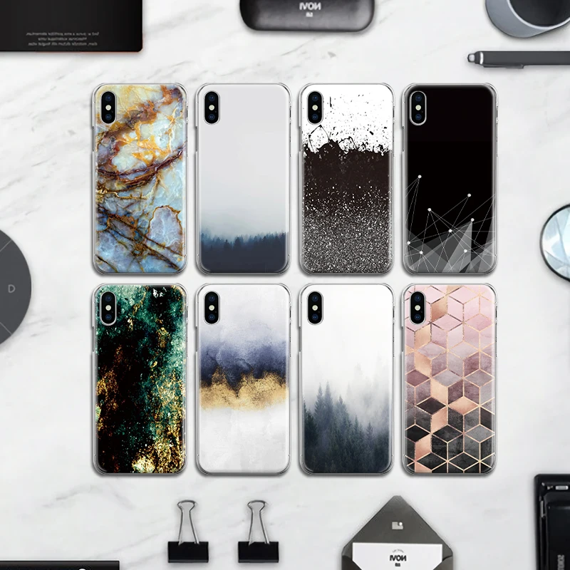 

For Iphone 4 4S 5 5S SE 6 6S 7 8 Plus X Plastic Back Cover Modern Art Literary Artistic Pattern Hard Case Fundas Coque Bumper
