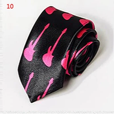5 см облегающий узкий модный галстук Нотная запись гитара фортепиано концертный Хэллоуин косплей жаккардовый галстук галстуки тканевые QLY9314 - Цвет: Pattern 10