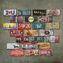 30*15 см США металлическая живопись табличка жестяная вывеска Route 66 винтажная гаражная Лицензия табличка плакат настенная украшение дома C1