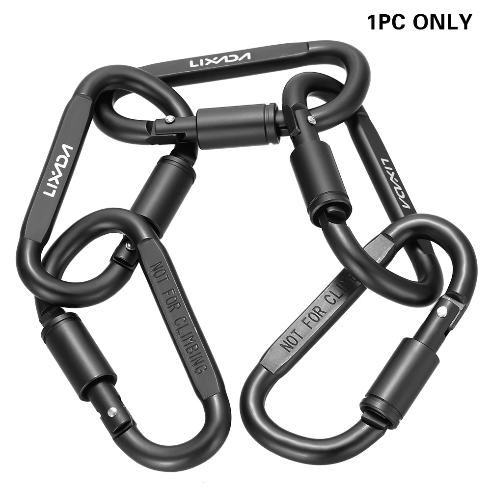 

Lixada Aluminum Alloy Carabiner Climbing D-ring Locking Carabiner Screw Hook Buckle Keychain Rope Survial Rescue Mountaineering
