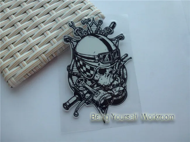 

new!reflective retro racer stickers skull motocross sticker windshield decals motorcycle racing stickers for dirt bikes ATV