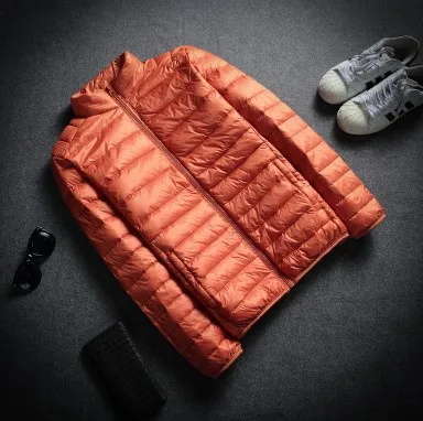 Мужская Уличная походная Спортивная пуховая куртка, зимняя теплая куртка, Ультралегкая куртка, Мужская ветрозащитная Теплая стеганая верхняя одежда - Цвет: ORNAGE