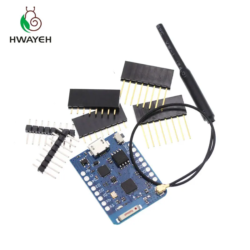 Внешняя антенна WEMOS D1 Mini Pro 16 Мб разъем NodeMCU на базе ESP8266 поддержка Wi-Fi макетная