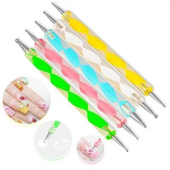 

Manicure Tool DIY Screw Nail Care Drill Point Pen Crystal Flower Pen 5 Pcs/set Painting Pen Tool Nail Art Dot Dotting Tool