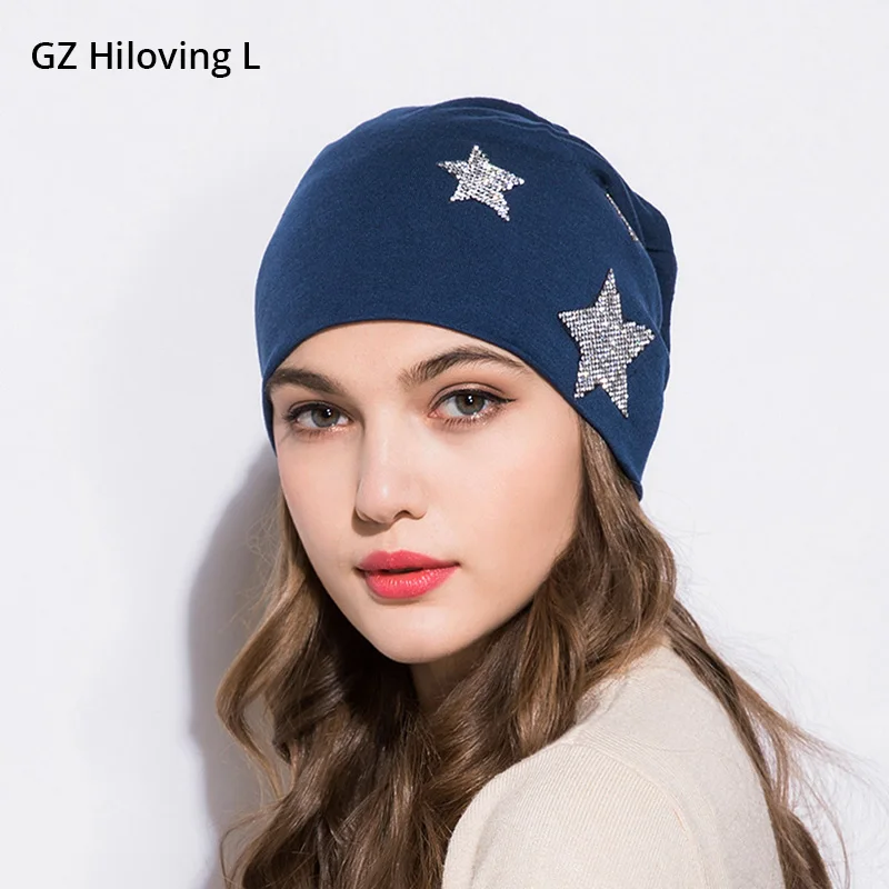 GZHilovingL/Новинка года; сезон весна-лето; модные детские шапки для женщин; мягкие хлопковые женские шапки в стиле хип-хоп с сияющими звездами для девочек