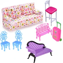 Dollhouse Silla de ordenador sofá mecedora Silla de Banco salón para sala de estar dormitorio jardín muebles infantiles accesorios de juguete(China)