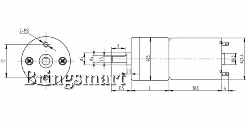 Bringsmart JGA25-370 Шестерни мотор, работающего на постоянном токе 12 В в низких оборотах робот высокий крутящий момент микро 6v щеточный Мотор 12 Вольт 24v DC робот Reducter