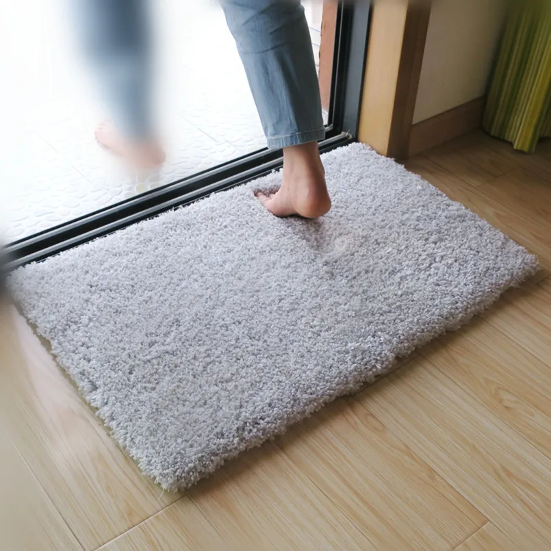 

High quality Bath Mat Anti-slip Living room Carpet Bed Room Bed Side Foot Mat Bath Room Shower Mat 2 Colors Toilet Rug/Carpet
