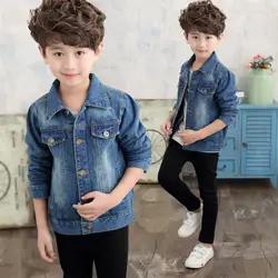 Модные детские джинсовые куртки; коллекция 2019 года; Повседневная Джинсовая Верхняя одежда для мальчиков; Детские топы; пальто;