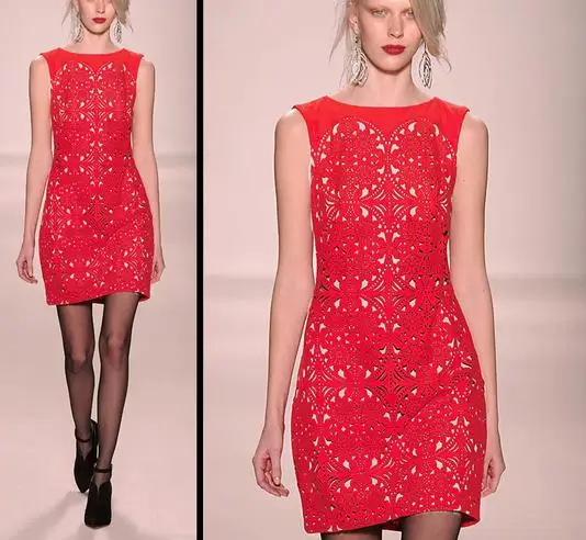 2015 flower cutout elegant slim one-piece dress 9220 | Женская одежда