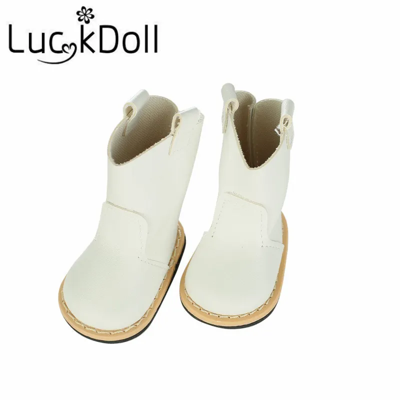 LUCKDOLL кожаные сапоги до колена подходят 18 дюймов Американский 43 см Кукла одежда аксессуары, игрушки для девочек, поколение, подарок на день рождения - Цвет: n335