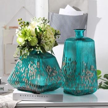 

Nordic high quality glass vase Manual blowing Art vases Home Decorations accessories hydroponic glass container Wedding Gifts