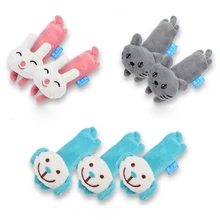 1Pcs Pet Dog Cat Funny Fleece Durability Plush Dog Toys Squeak Chew Sound Toy Fit for All Pets Cartoon Cat Plush Toys 3 Color