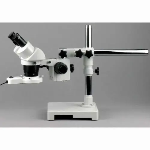 AmScope 20X-40X-80X стерео микроскоп на однорычажной стреле с кольцевой подсветкой SW-3B24Z-FRL