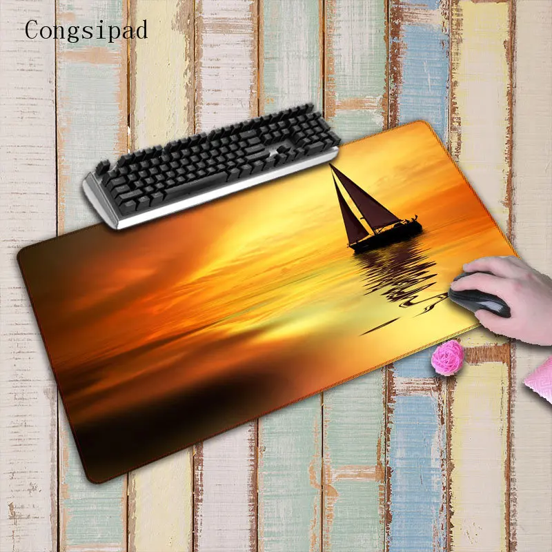  Congsipad Sailing Boat Super Large Size Mouse Pad Natural Rubber Material Waterproof Desk Gaming Mo