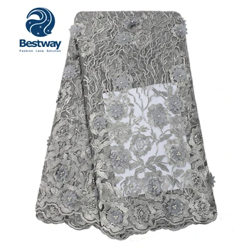 

Bestway Embroidered French Lace Fabric African 3D Flowers Tulle Lace Fabric Nigerian Wedding Party Lace Materials Dubai Laces