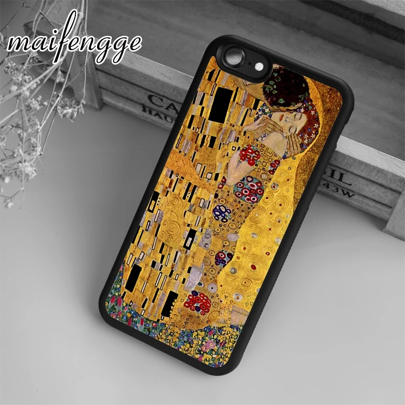 Maifengge Густав Климт The Kiss художественный Рисунок чехол для iPhone 5 6 7 8 plus 11 12 Pro X XR XS Max