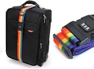 

Luggage Strap Cross Belt Packing Adjustable Travel Suitcase Nylon 3 Digits Password Lock Buckle Strap Baggage Belts