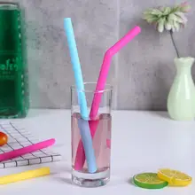 Многоразовый силикон охраны окружающей среды цветные соломинки для детская бутылочка