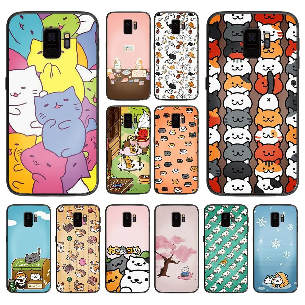 Неко Atsume для samsung Galaxy A5 A6 A7 A8 A9 2018 2019 плюс M10 M20 M30 мягкий чехол