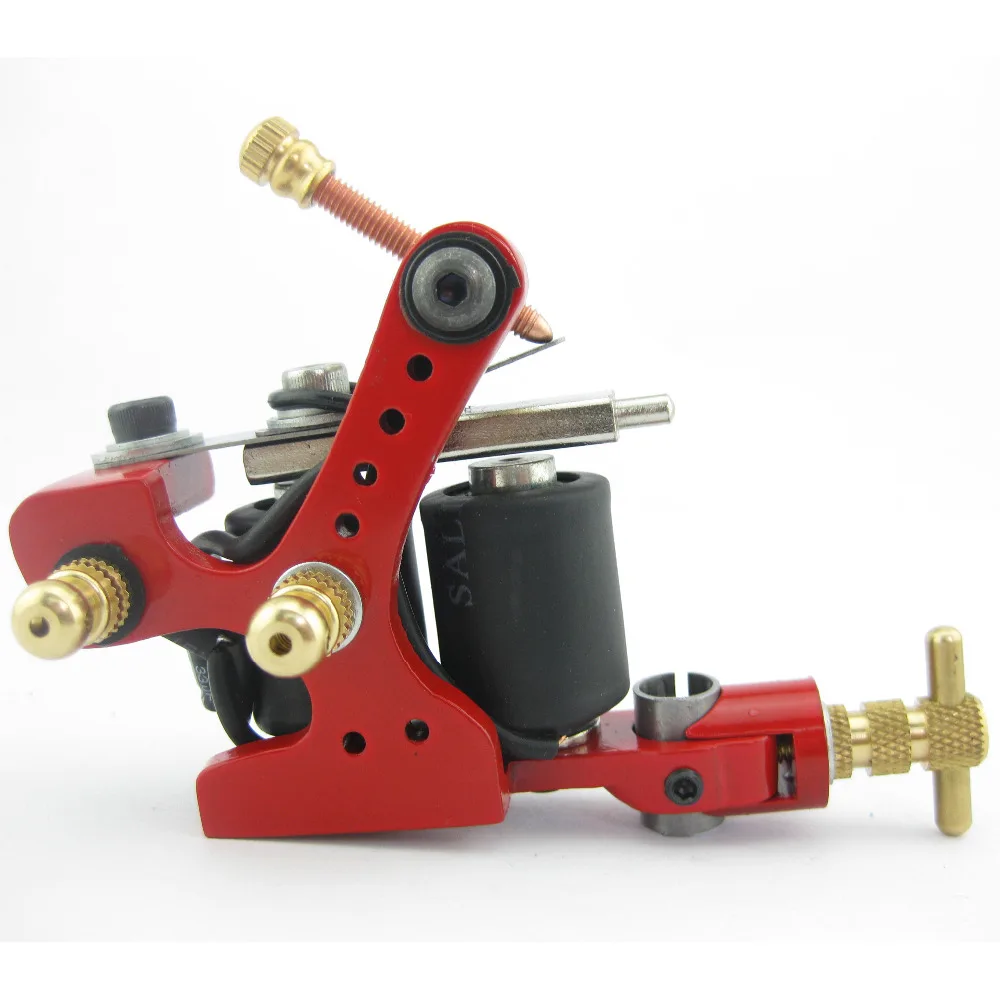 

One 10 Wrap Coils Aluminum Alloy Frame Tattoo Machine Gun For Kit Set Supply DTM09