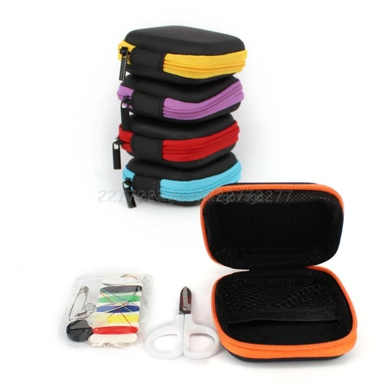 

Sewing Tools Portable Mini Storage Box Travel Sewing Kits with Needle Threads Scissors DIY Accessories F12 19 dropship