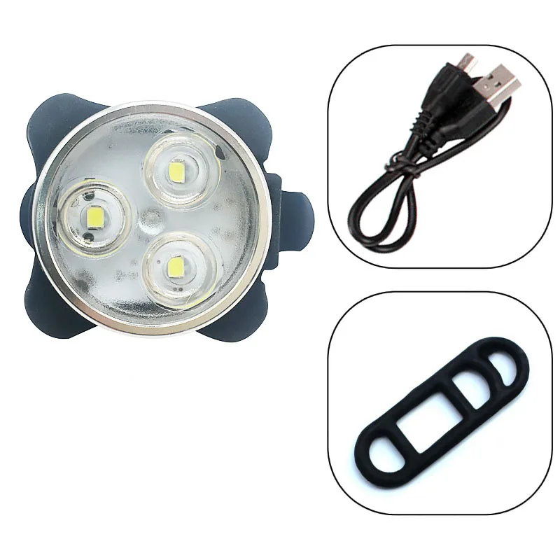 Перезаряжаемый USB велосипедный светильник 4 режима встроенный аккумулятор светодиодный светильник для велосипеда вспышка светильник с креплением Аксессуары для велосипеда - Цвет: Белый