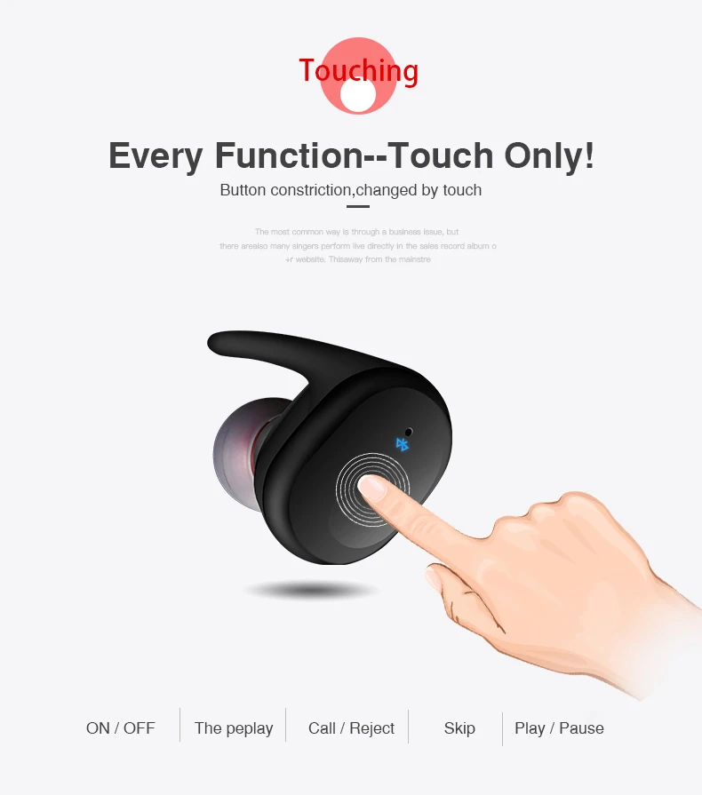 TWS Bluetooth 5.0 Earphones in-Ear Wireless Earbuds Stereo Bass Sound Noise Cancellation mini Wireless Bluetooth Earphone (6)