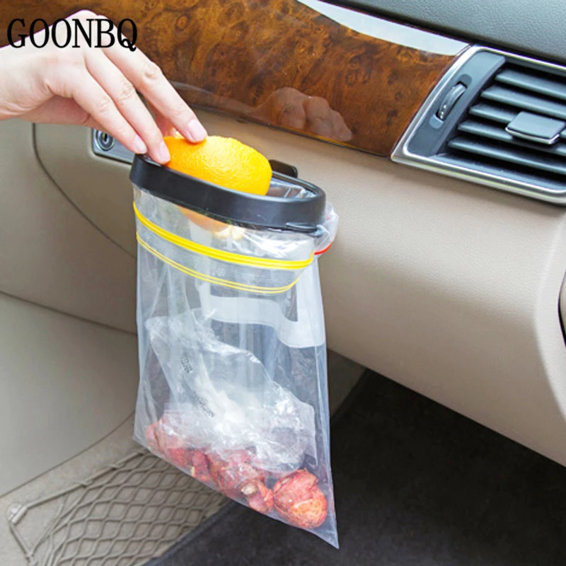GOONBQ 1 pc Car Garbage Bag Rack Car Vacuum Base Garbage Bag Holder