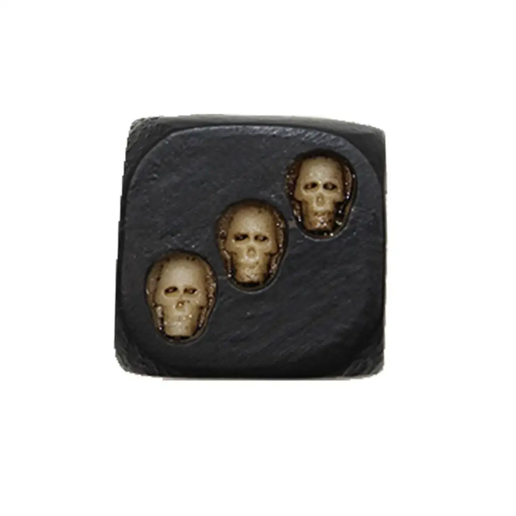 Novelty Black Resin Skull Dice Six Sided D6 Dice 3D Skeleton Dice Board Game Party Game Toys for Children Kids Toy Birthday Gift