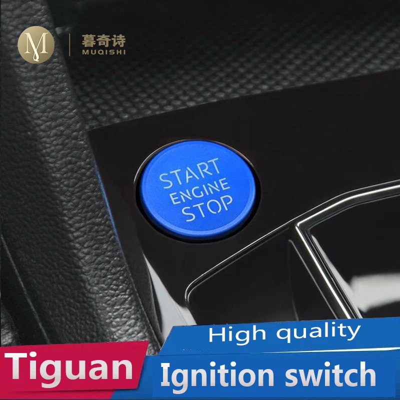 Стоп-Крышка для запуска двигателя автомобиля для Volkswagen Tiguan декоративная кнопка Стильный чехол переключатель зажигания декоративные аксессуары для интерьера