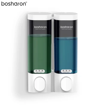 

Double Pump Liquid Soap Dispenser 300ml Each Wall Mounted Bathroom Shampoo Shower Detergent ABS Plastic Material Container