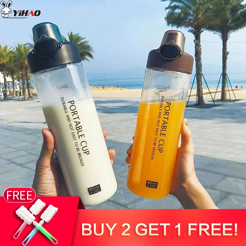 

YIHAO 800ML High Capacity Outdoor Sport Water Bottle High Quality Hot Sale Simple Portable Couple Plastic Water Bottle
