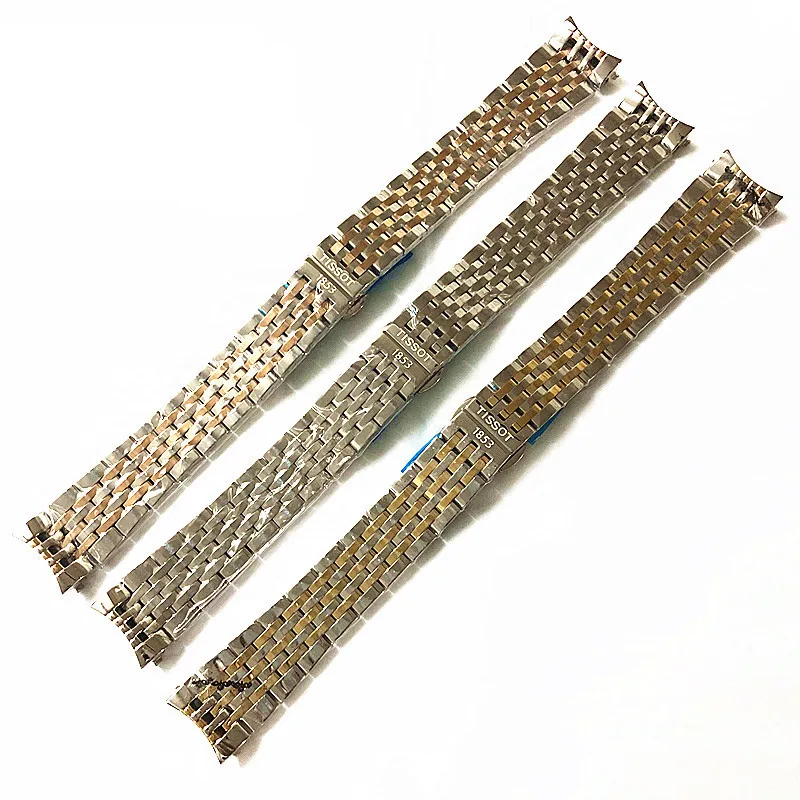 

Fortiansuoli Rock Steel Watch Belt T417 Pearl Solid Stainless Steel Arc Watch Belt 19mm Watch Belt