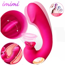 Sucking Vibrator Nipple Sucker Clitoris Masturbator Thrusting Dildo Vagina Stimulator Licking Tongue Oral Massager Sextoy Woman