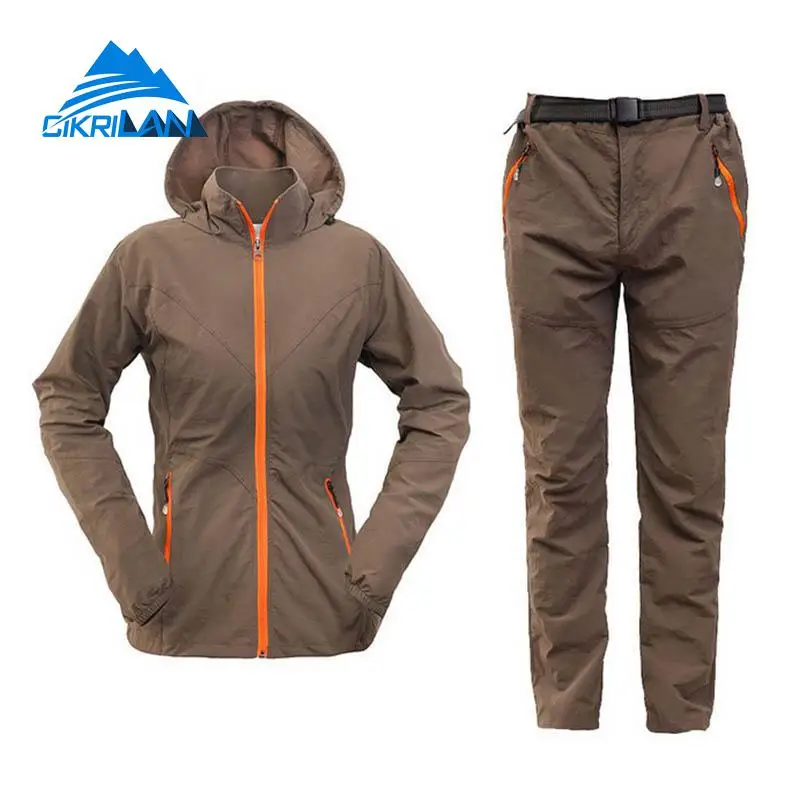 Summer Autumn Outdoor Sport Hiking Camping Fishing Sets Cycling Jacket Pants Women Hunting Clothes Quick Dry Sun Protection Suit